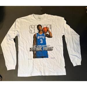 SLAM Magazine AJ Dybantsa BYU Cougar March Large White Men's T-Shirt New NWOT